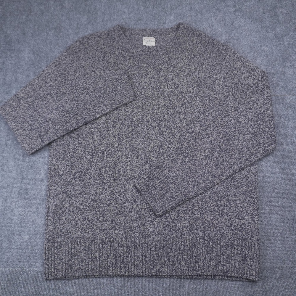 J.Crew Rugged Merino Sweater Mens XL Navy Marled Wool Blend Crewneck - Picture 4 of 7